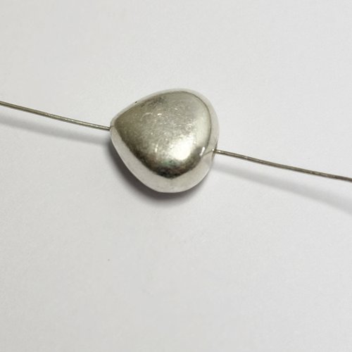 Perle en argent 925 en forme de larme 12 mm - trou transversal 1,2 mm - vendue à l’unité