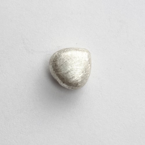 Perle en argent 925 brossé en forme de larme 12 mm - trou transversal 1,2 mm - vendue à l’unité