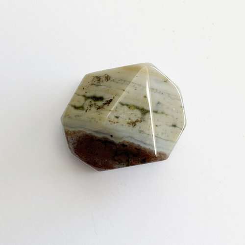 Perle en jaspe paysage facettée roulée 20 × 16 mm trou 1 mm