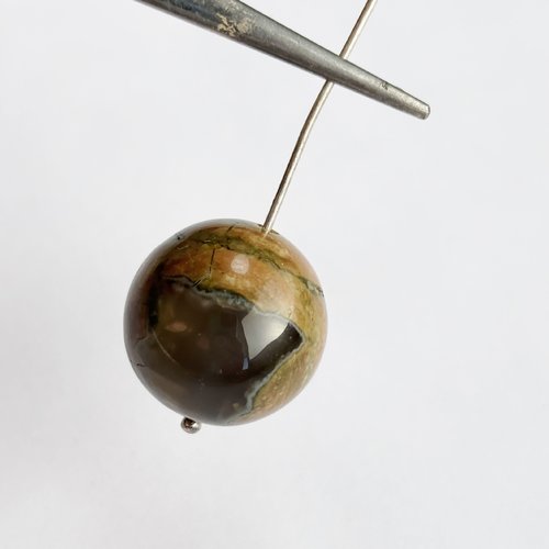 Perle jaspe océan orbiculaire verte – 20 mm (n°6)
