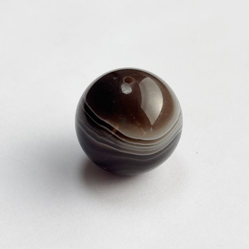 Perle en agate du botswana sphérique 18 mm - pierre naturelle