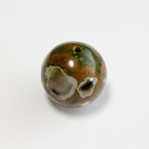Perle jaspe océan orbiculaire verte - 20 mm (n°1)