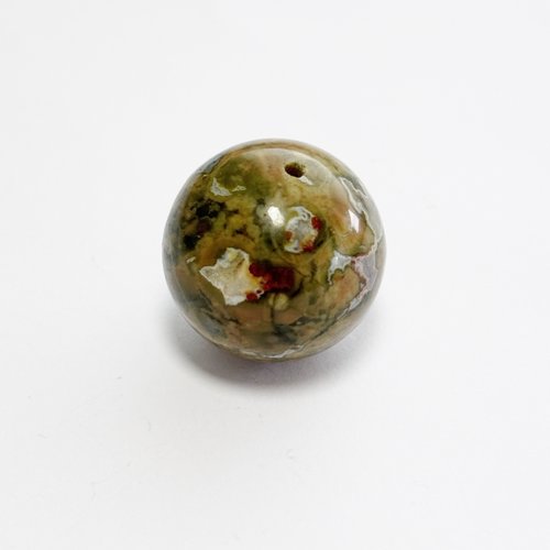 Perle jaspe océan orbiculaire verte - 20 mm (n°3)