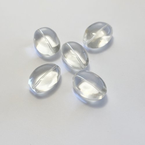 5 perles roulées en cristal de roche naturel 20 mm