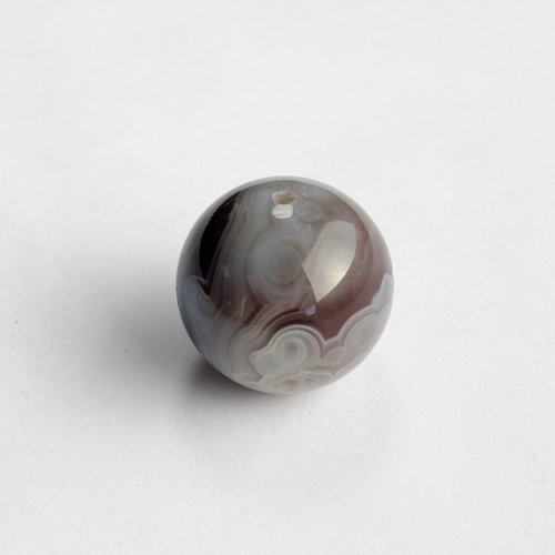Perle en agate du botswana sphérique 18 mm - pierre naturelle - n° 8