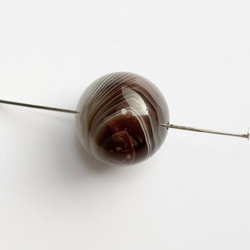 Perle en agate du botswana sphérique 18 mm - pierre naturelle - n° 7