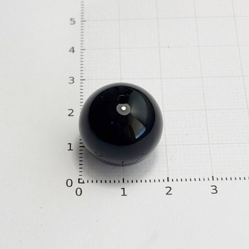 Perle onyx 18 mm de diamètre - agate noire