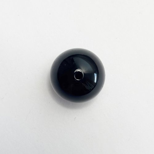 Perle onyx 16 mm de diamètre - agate noire