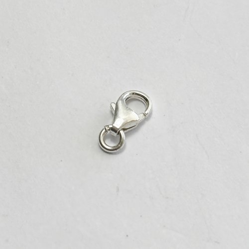 1 fermoir mousqueton en argent 925 poinçonné – forme poire 7 mm avec anneau