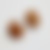 2 perles roulées en aventurine orange naturelle - 20 mm de longueur