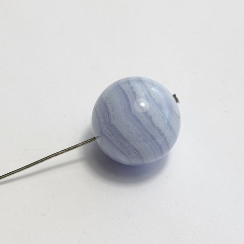 Perle en calcédoine bleue naturelle 20 mm - n°3