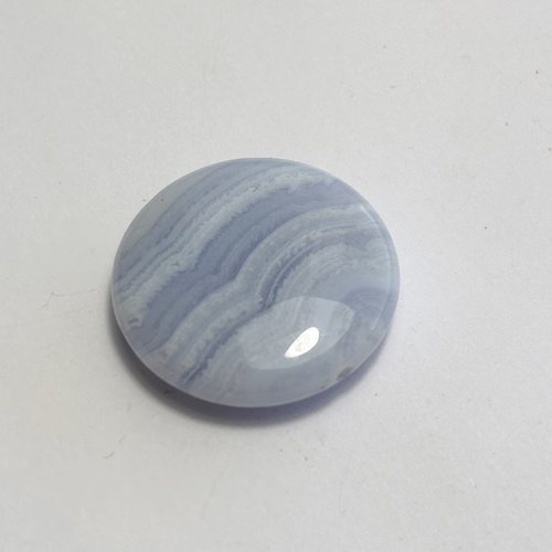 Perle en calcédoine bleue “blue lace agate” - disque 25 mm