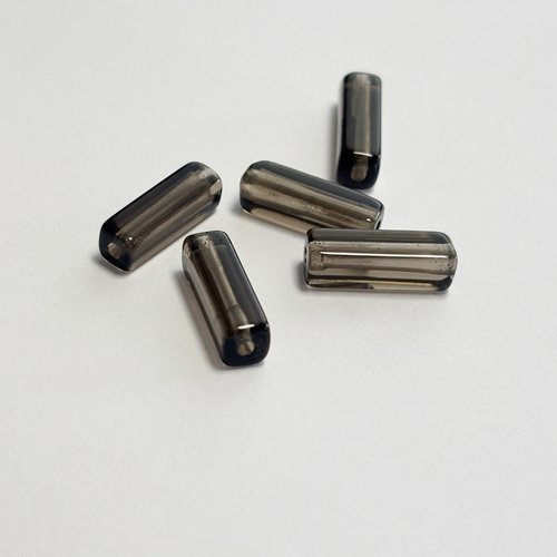 5 perles rectangulaires en quartz fumé naturel -13 × 4 mm