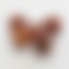 Lot n°3 – 5 perles en agate craquelée naturelle orange, boule 12 mm