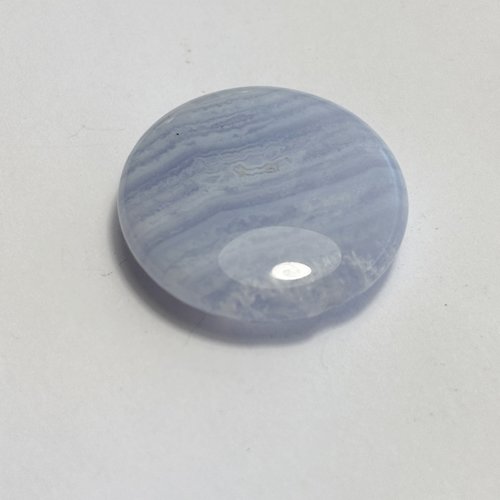 Perle en calcédoine bleue “blue lace agate” - disque 25 mm - n°2