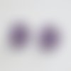 2 perles en améthyste lavande - 15mm de diamètre - trou 1 mm