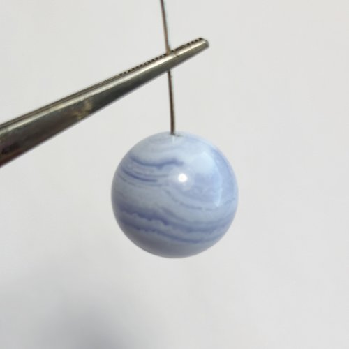 Perle en calcédoine bleue naturelle 20 mm - n°4