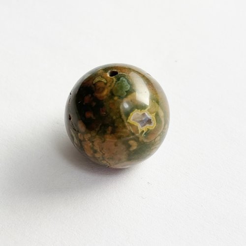 Perle jaspe océan orbiculaire verte - 20 mm (n°7)