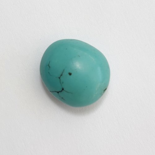 Perle en turquoise naturelle roulée - 22 mm - qualité supérieure – pièce unique