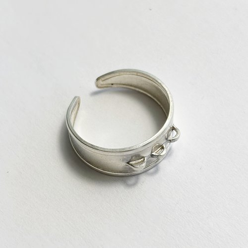 Support de bague réglable en argent 925 - 3 anneaux pour pampilles