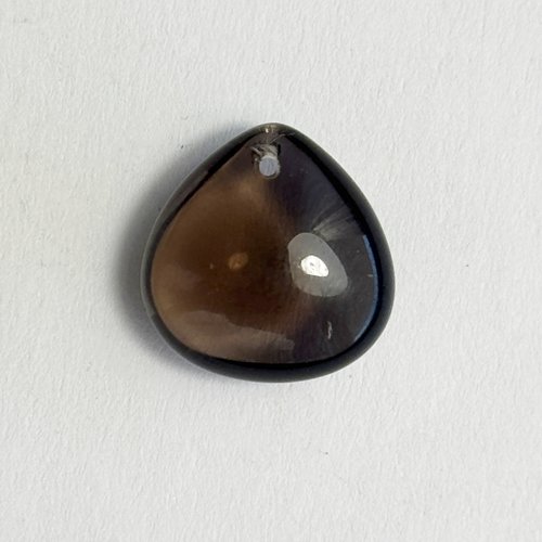 Perle en quartz fumé naturelle - forme larme 13 mm (à l’unité)