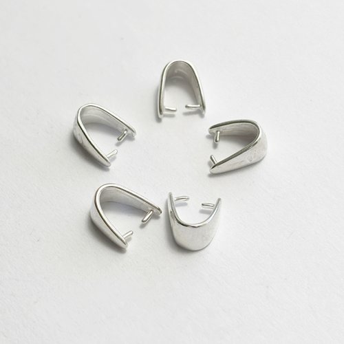 5 bélières à pincer en argent 925 poinçonnées - 8 mm