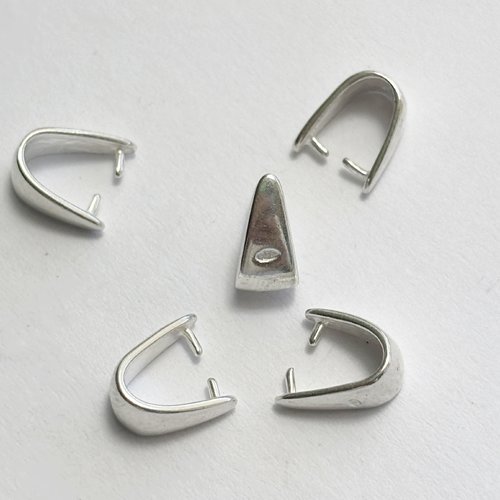 5 bélières à pincer en argent 925 poinçonnées - 8 mm