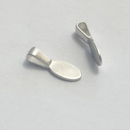 2 attache-pendentif à coller en argent 925 poinçonné - lot de 2 bélières.