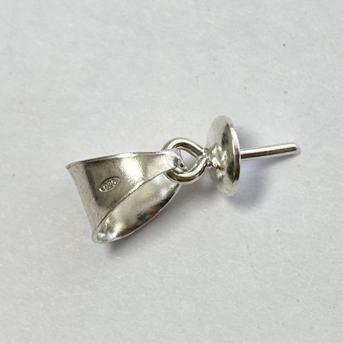 Bélière coupelle-tige 5 mm en argent 925 poinçonné