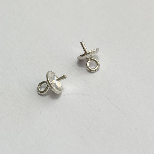 2 tiges coupelles argent 925 - 2,5 mm x 5 mm - fil 0,8 mm