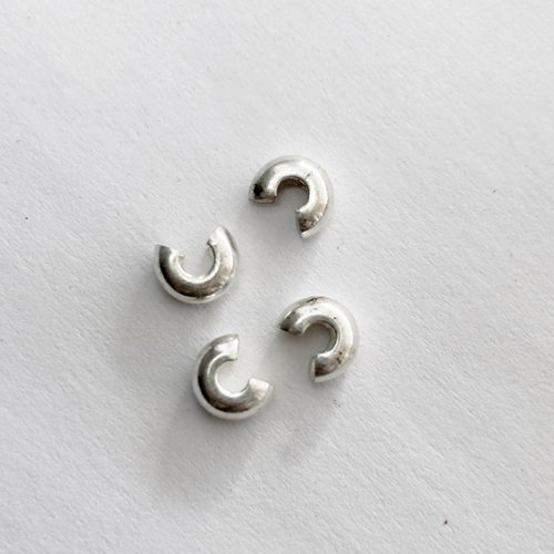 4 cache-nœud escargot en argent 925 - 5 mm.