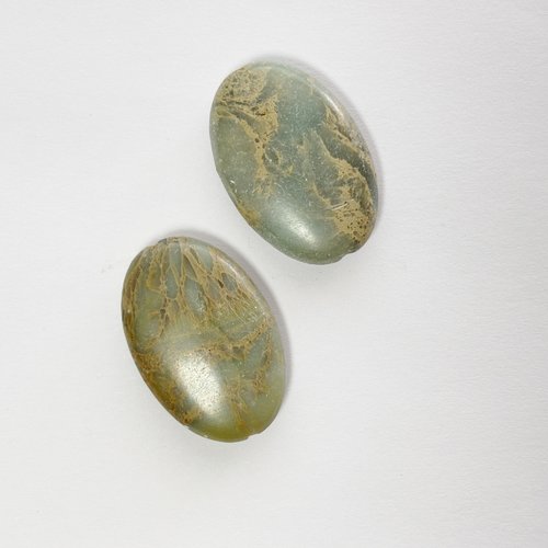 2 perles en jaspe aquaterra ovales 30 x 20 mm - n°2