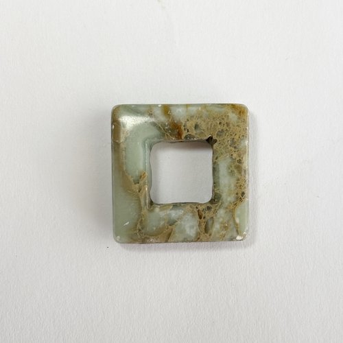1 perle jaspe aquaterra carrée trouée 20 mm - n°1