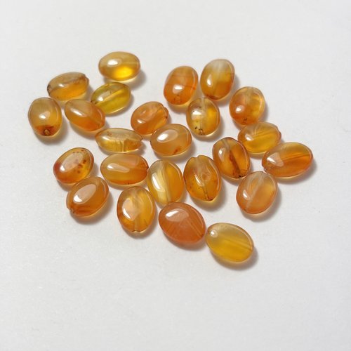 Lot de 22 perles irrégulières en cornaline naturelle ovale irrégulière 7 à 9 mm