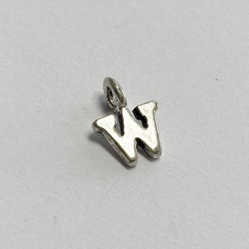 Pampille lettre w en argent 925 poinçonnée - 8 mm