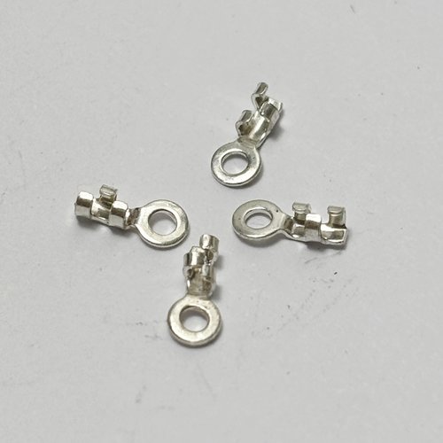 4 embouts à écraser 0,8 mm, 3 clips, anneau rond, argent 925