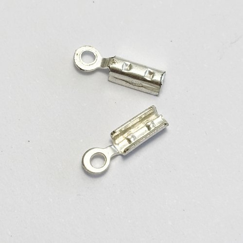 2 embouts à écraser 1 mm 1 anneau. argent 925/1000