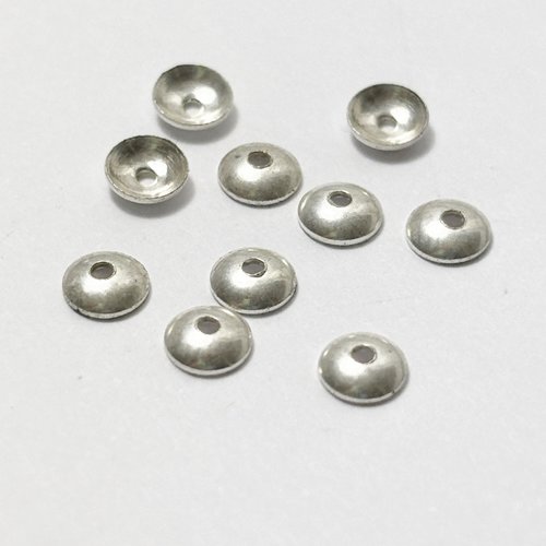 10 coupelles lisses 4 mm en argent 925.