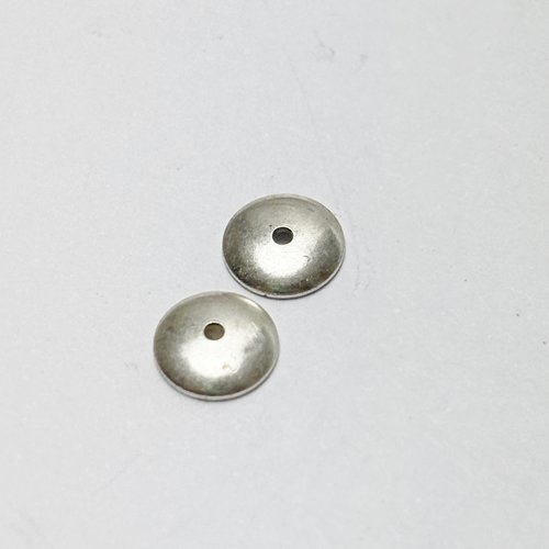 2 coupelles lisses 6 mm en argent 925.
