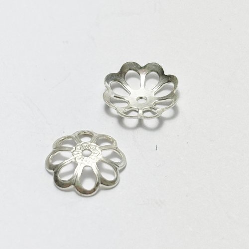 2 coupelles fleur 8,5 mm en argent 925