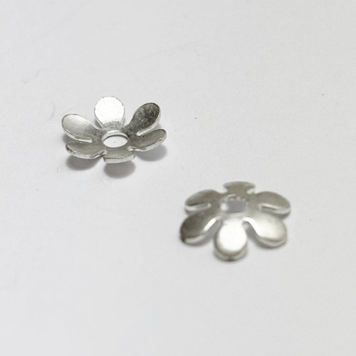 Lot de 2 coupelles fleur 9 mm en argent 925 – apprêts pour création de bijoux