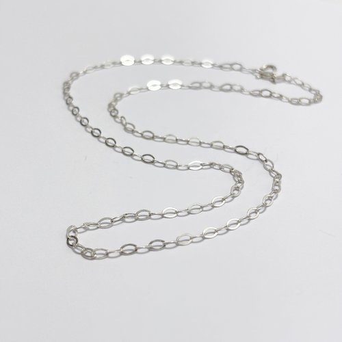 Chaîne en argent 925, maille losange ovale 45 cm, fermoir ressort (spring ring) 5,4 mm