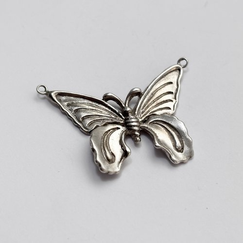 Connecteur papillon en argent 925 poinçonné, 35 mm, pièce unique.