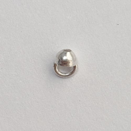Coupelle inversée 3 mm avec anneau en argent 925 - calotte de finition cache-nœud