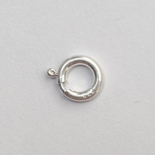 Fermoir à ressort 7 mm en argent 925 poinçonné, sans anneau, vendu à l’unité