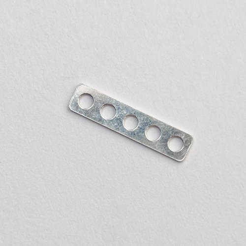Séparateur plat 5 trous en argent 925, 13 mm, pour montage multi-rangs.