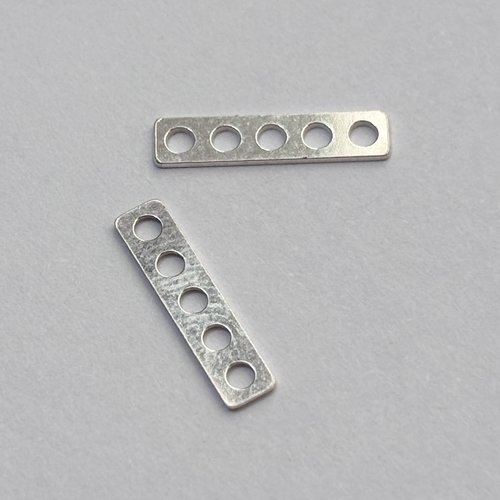 2 séparateurs plats 5 trous en argent 925, 13 mm, montage multi-rang.
