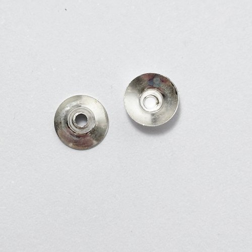 Lot de 2 coupelles coniques lisses 6 mm en argent 925, trou 1 mm