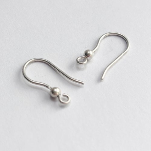 Paire de crochets d’oreilles en argent 925 18 mm fil 0,8 mm apprêts boucles d’oreilles