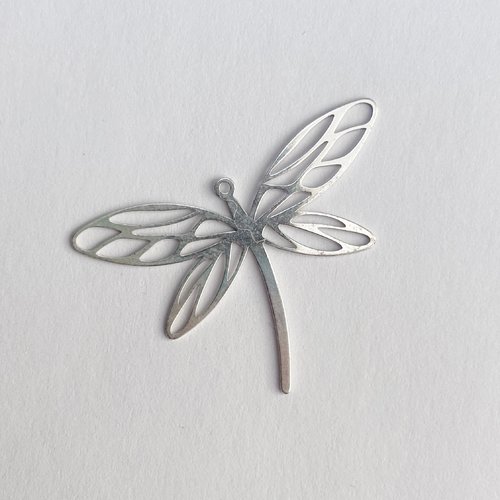 Breloque libellule argent 925 ajourée 30 mm, trou 0,8 mm